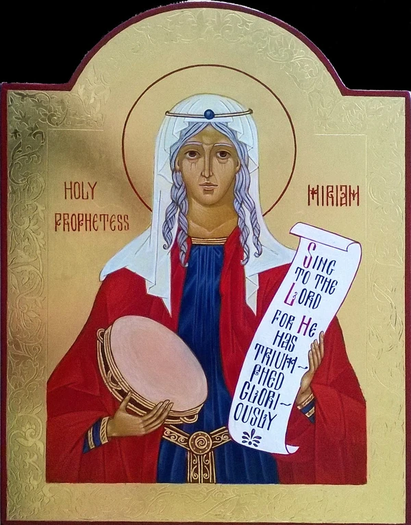 Icon of the Holy Prophetess Miriam, sister of Moses, by Virginie Desjardins with Diane Poulin-Sarkis.