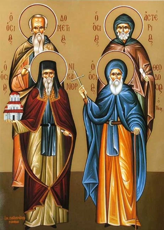 Group icon: Dometius of Persia at upper left, with Asterius, Nicanor and Theodosius the New.