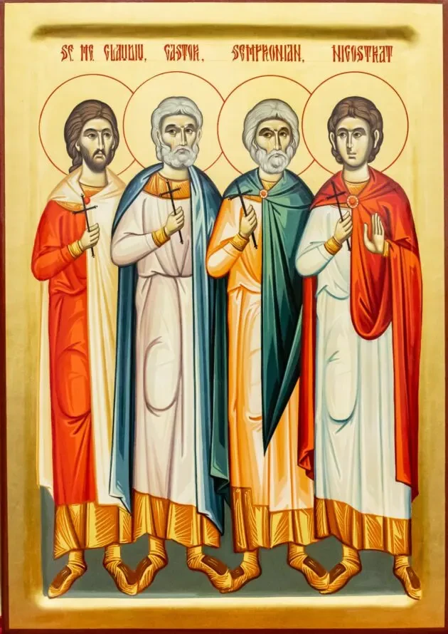 Icon of the martyrs Claudius, Castor, Sempronian and Nicostratus