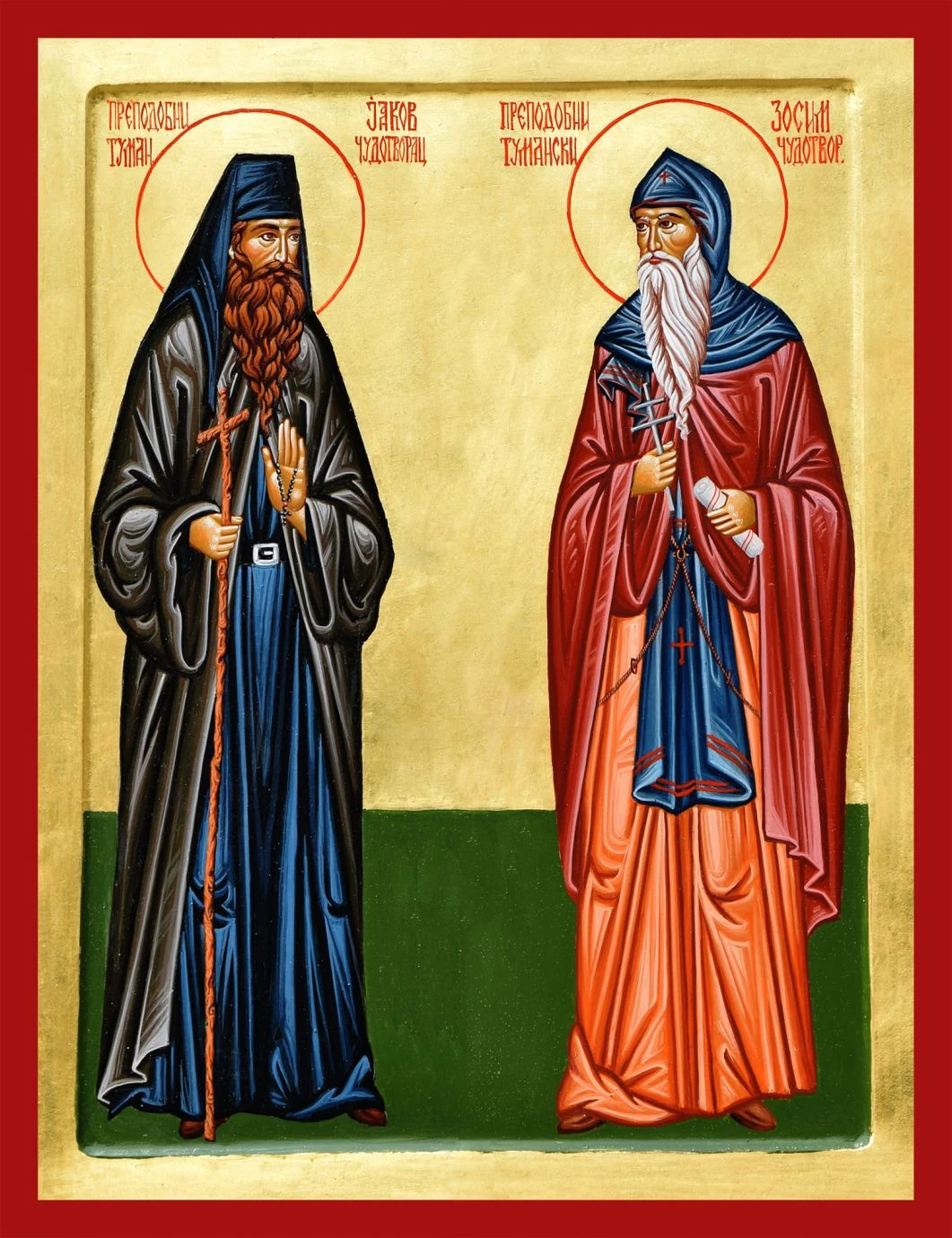 Icon of James of Tumane and Zosimas of Tumane. James of Tumane is shown on the left.