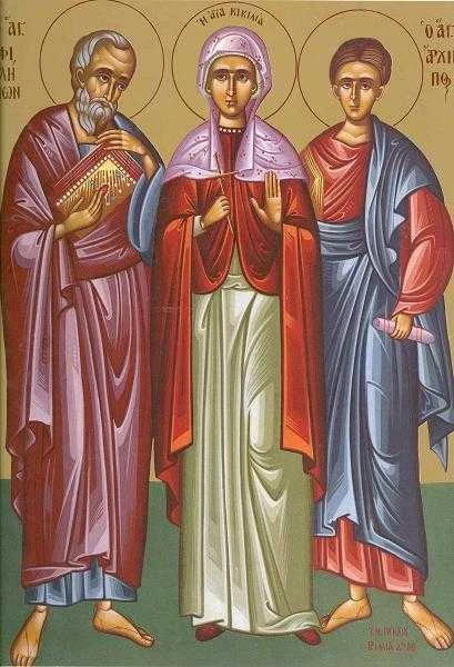 Philemon, Apphia and Archippus.