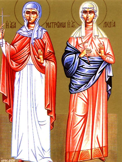 Icon of Saints Matrona of Thessalonica and Lydia