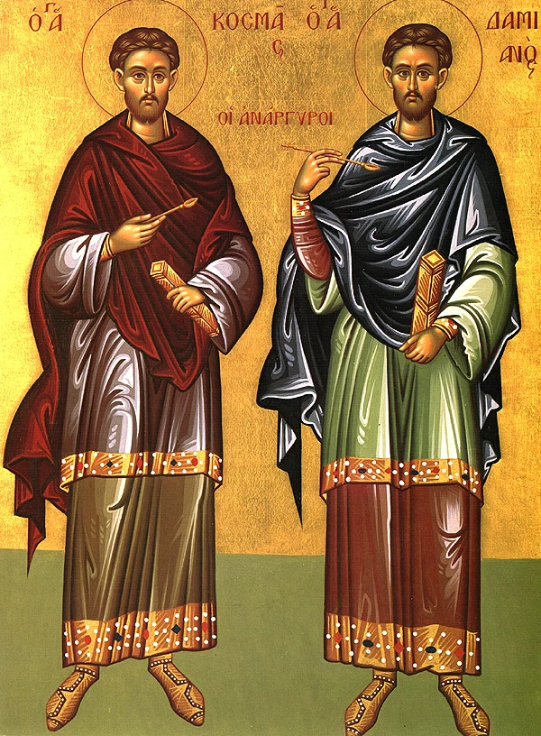 Icon of Saints Cosmas and Damian of Rome