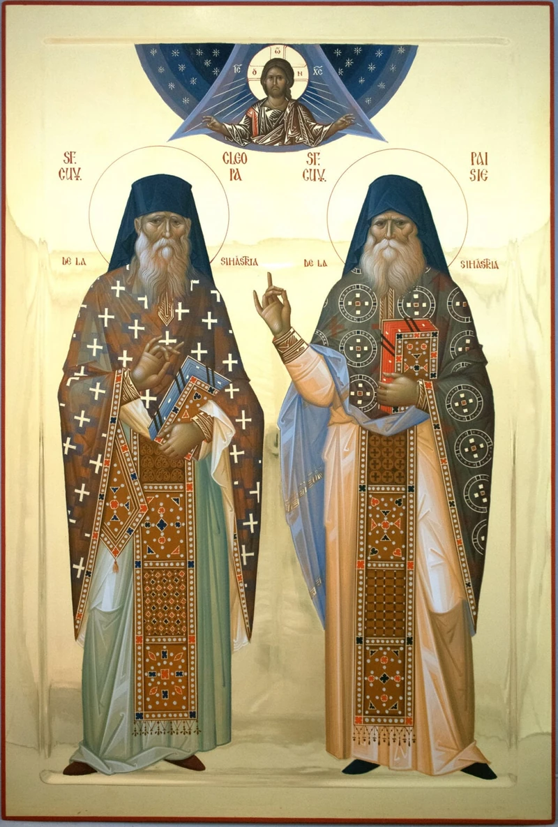 Icon of Saints Cleopa and Paisie of Sihăstria
