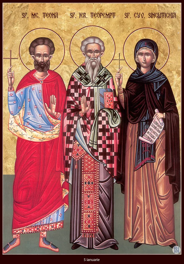 Group icon: Saints Theonas, Theopemptus and Syncletica.