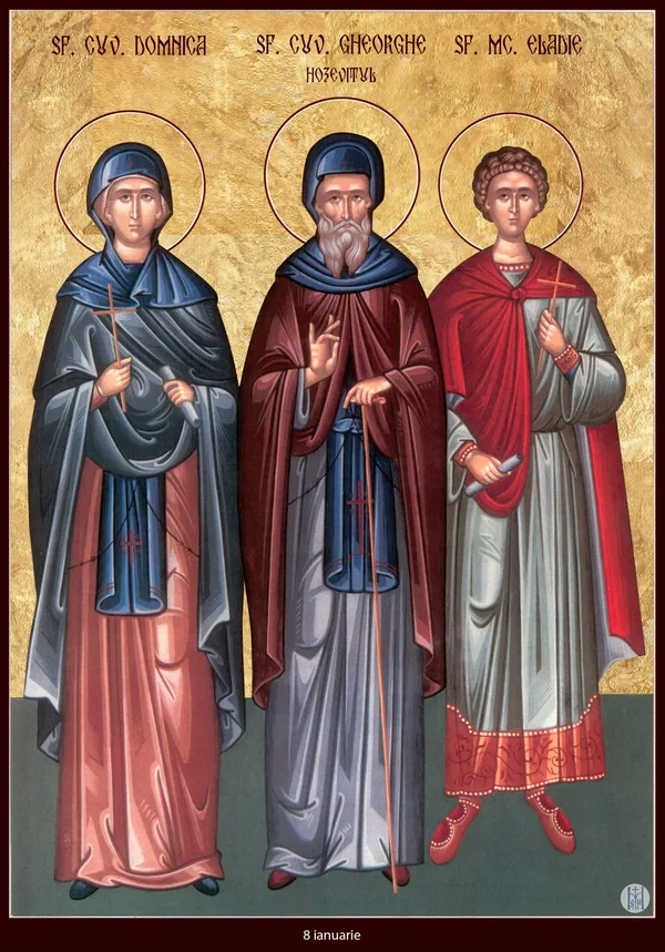 Group icon: Saints Domnica, George of Choziba and Julian the martyr.