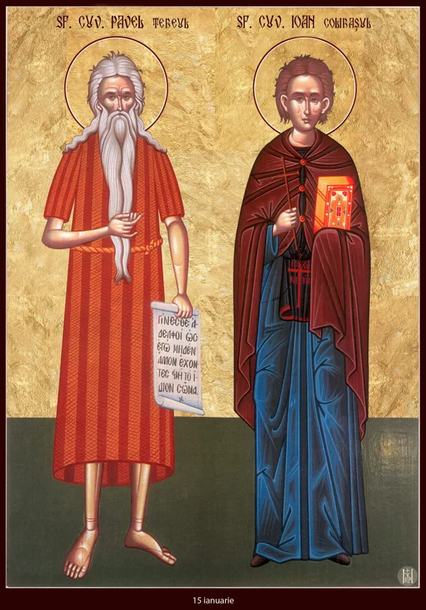 Group icon: Saints Paul of Thebes and John the Hut-Dweller.