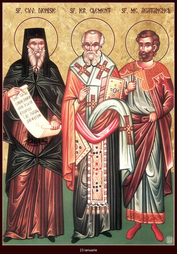 Group icon: Saints Dionysius, Clement of Ancyra and Agathangelus.