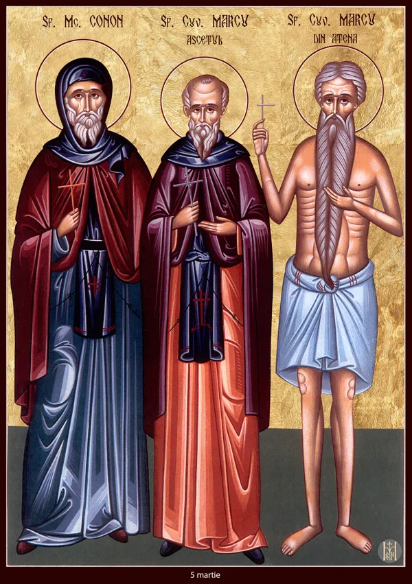 Group icon: Conon (inscription does not identify which Conon), Mark the Ascetic and Mark of Athens.