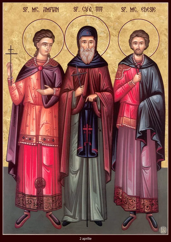 Group icon: Saints Amphian, Titus the Wonderworker and Aedesius.