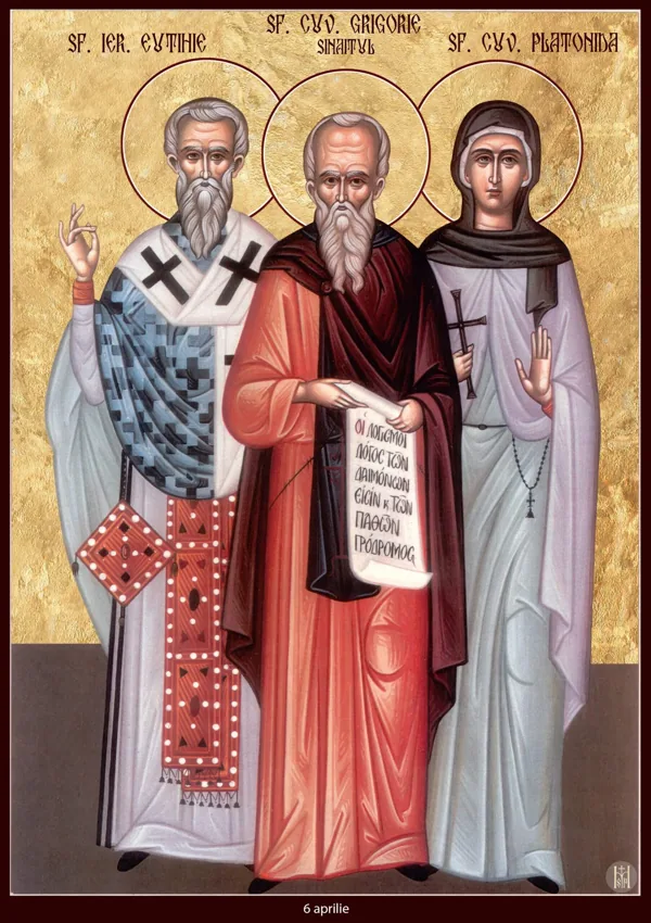 Group icon: Eutychius, Gregory of Sinai and Platonida.