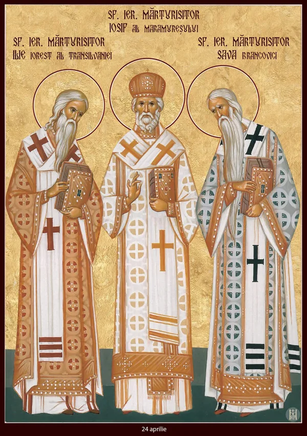 Group icon: Saints Ilie Iorest, Iosif of Maramureș and Sava Brancovici.