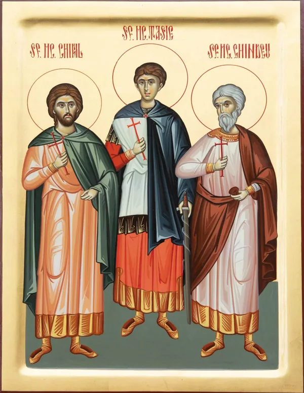 Group icon: Saints Chiril, Tasie and Chindeu of Axiopolis.