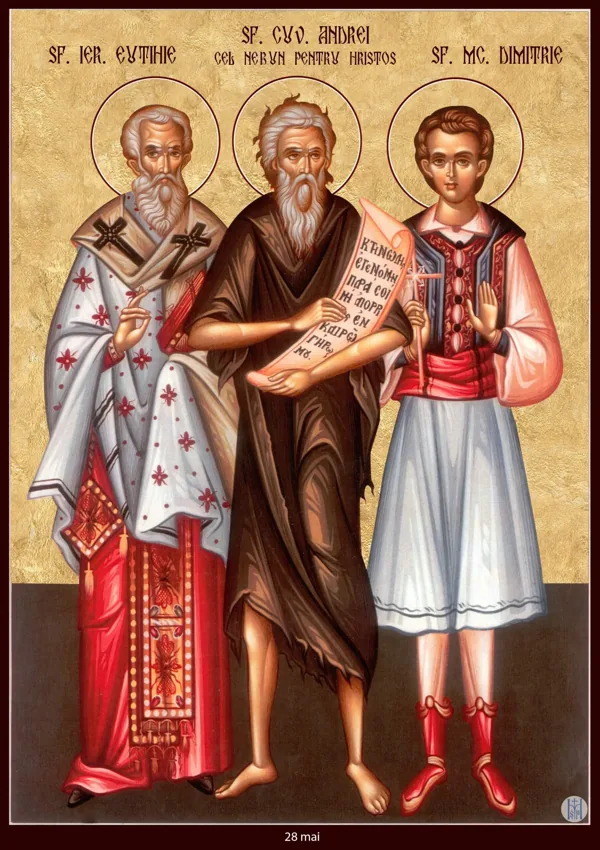 Icon: Eutychius, Andrew the Fool for Christ and Demetrius.