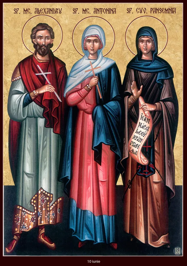 Icon: Alexander, Antonina and Pansemne.