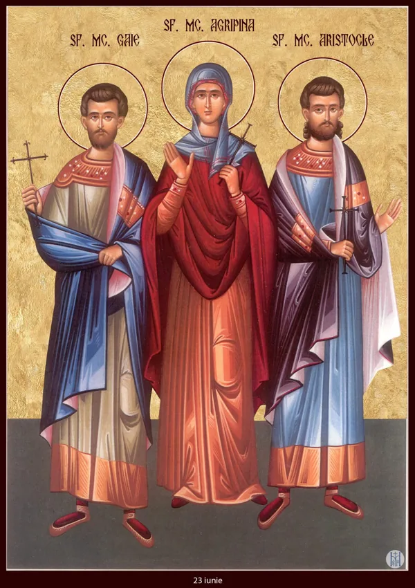 Icon: Gaius, Agrippina and Aristocles.