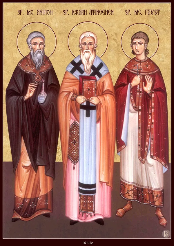 Icon: Antiochus, Athenogenes and Faustus.