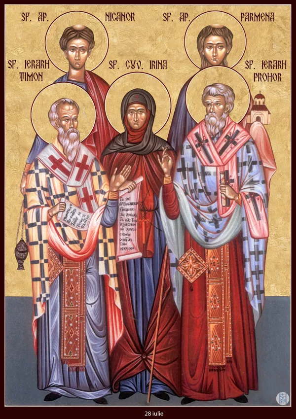 Icon: Nicanor, Parmenas, Timon, Irene and Prochorus.