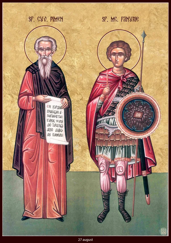 Group icon: Pimen the Great and Phanourius the Martyr.