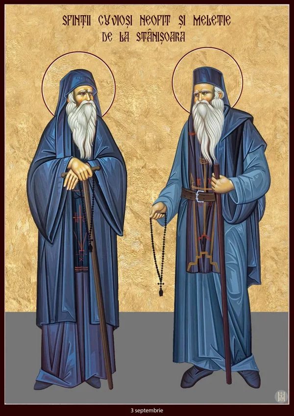 Group icon: Saints Neofit and Meletie of Stânișoara.