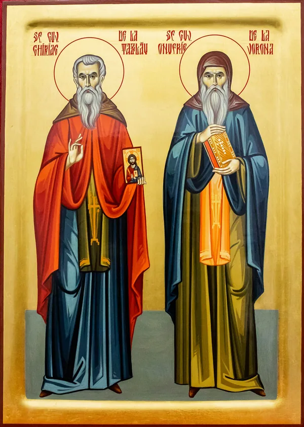 Group icon: Saints Chiriac of Tazlău and Onufrie of Vorona.