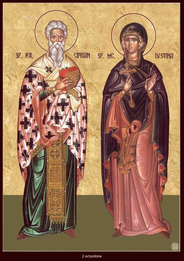 Group icon: Cyprian of Antioch and Justina.
