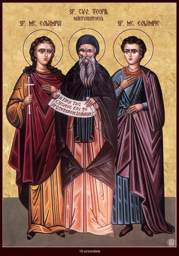 Group icon: Eulampia, Theophilus the Confessor and Eulampius.