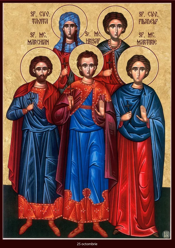 Group icon: Tabitha, Philadelphus, Marcian, Hrisaf and Martyrius.