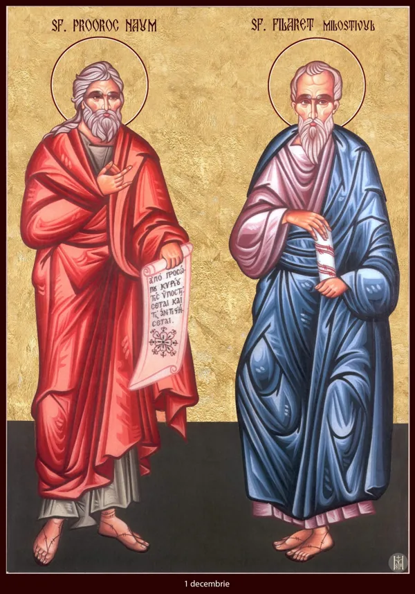 Group icon: Nahum the Prophet and Philaret the Merciful.