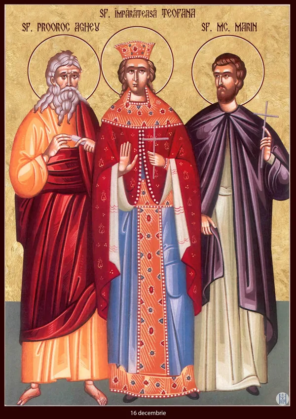 Group icon: Haggai the Prophet, Empress Theophano and the martyr Marin. Marin’s identity remains a separate research hold.