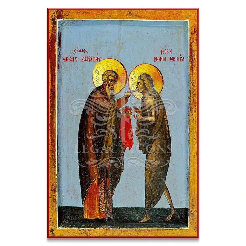 Icon of Saint Mary of Egypt and Abba Zosimas